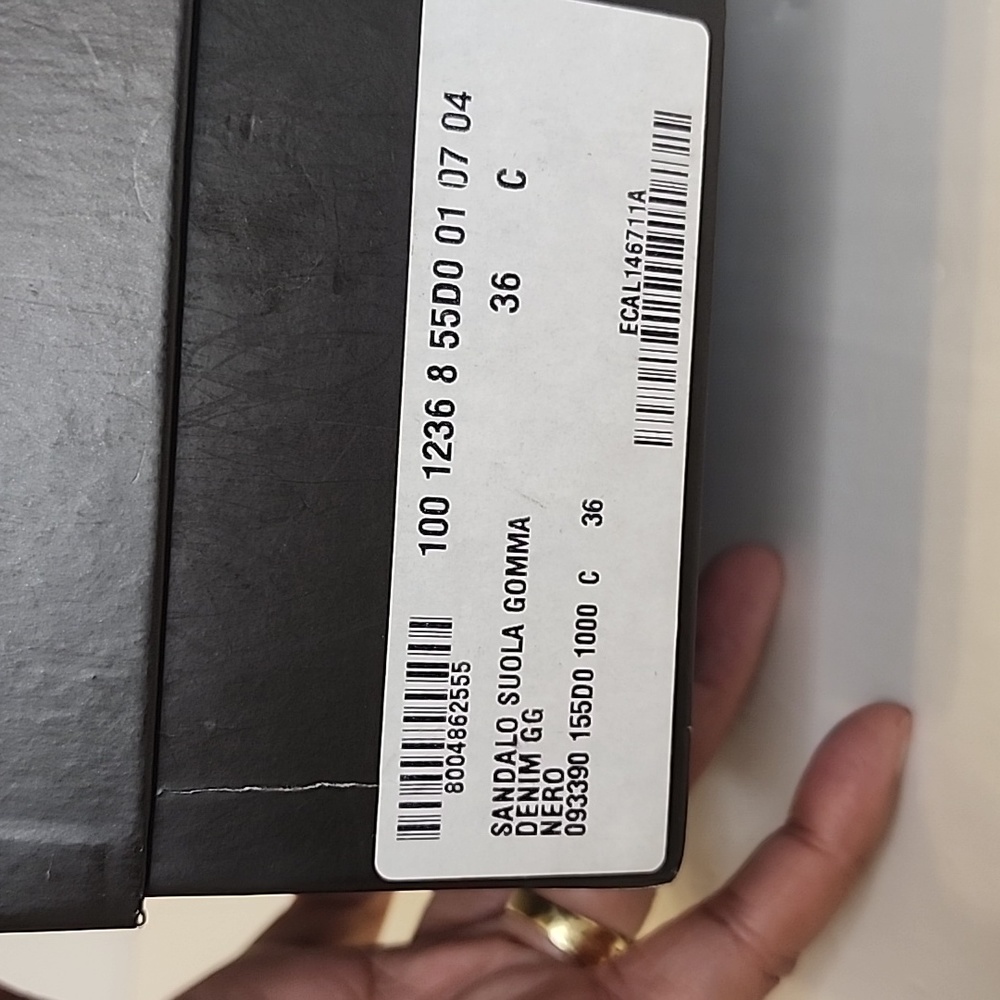 Gucci Sandalo Suola Gomma Denim GG Nero Sandal - Picture 13 of 17